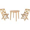 SAFAVIEH Outdoor Collection Bruna Teak 3 Piece Bistro Set
