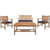 SAFAVIEH Outdoor Collection Burbank Black and White 4 Pc Outdoor Set(Natural / Navy)