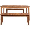 SAFAVIEH Outdoor Collection Europa Natural Acacia Wood 3-Piece Patio Dining Set(Natural)