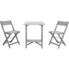 SAFAVIEH Outdoor Collection Gallo Ash Grey Acacia Wood 3-Piece Balcony Bistro Set(Ash Grey)