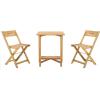 SAFAVIEH Outdoor Collection Gallo Ash Grey Acacia Wood 3-Piece Balcony Bistro Set(Natural)