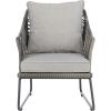SAFAVIEH Outdoor Collection Jensen Natural Brown Rattan/Grey Seat Cushion 3-Piece Patio Lounge Bistro Set with Table (PAT9008A)(Grey / Grey)