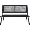 SAFAVIEH Outdoor Collection Kobina Black Acacia Wood/Black Rope Foldable Bench(Black/Black)