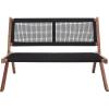 SAFAVIEH Outdoor Collection Kobina Black Acacia Wood/Black Rope Foldable Bench(Natural/Black)