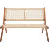 SAFAVIEH Outdoor Collection Kobina Black Acacia Wood/Black Rope Foldable Bench(Natural/Natural)