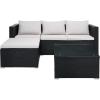 SAFAVIEH Outdoor Collection Madalina Black/Light Grey Wicker Conversation Patio Set