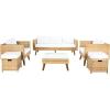 SAFAVIEH Outdoor Collection Presla Natural/White 6-Piece Patio Living Set PAT7715D-3BX(Natural / White)