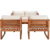 SAFAVIEH Outdoor DREN Natural Brown 4-Piece Set – Beige Seat Cushions Included(Natural/Beige)