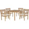 SAFAVIEH Outdoor Living Collection Montclair 5-Piece Dining Set(Natural / Beige)
