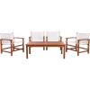 SAFAVIEH Outdoor Mardin Natural Brown and Beige 5-Piece Dining Set