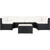 SAFAVIEH Outdoor Sectional Diona Black/White Outdoor Living Set(Black)