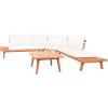 SAFAVIEH PAT7055A-3BX Collection Lansen 4-Piece Outdoor Patio Set, Natural/Beige with Solid Pillow(Natural / Beige + Solid Pillow)