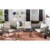 SAFAVIEH PAT9003A Collection Benjin Grey 4 Piece Living Outdoor Set(Brown / White)