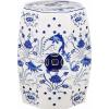 Safavieh Castle Gardens Collection Glazed Ceramic Blue Cloud 9 Chinoiserie Garden Stool