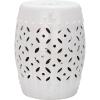 Safavieh Castle Gardens Collection Lattice Coin White Ceramic Garden Stool(White)