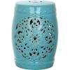 Safavieh Flora Glazed Ceramic Decorative Garden Stool, Cream(Blue)