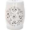 Safavieh Flora Glazed Ceramic Decorative Garden Stool, Cream(Cream)