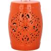 Safavieh Flora Glazed Ceramic Decorative Garden Stool, Cream(Orange)