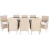 Safavieh Outdoor Collection Hailee Black Wicker and White Cushion 9-Piece Dining Set(Beige / White)