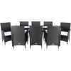 Safavieh Outdoor Collection Hailee Black Wicker and White Cushion 9-Piece Dining Set(Black / White)