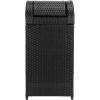 Safavieh Outdoor Collection Serapis Grey Wicker Trash Bin(Black)