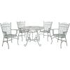 Safavieh Outdoor Collection Thessaly Antique White 5 Piece Patio Set(Antique Dark Green)
