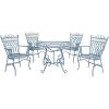 Safavieh Outdoor Collection Thessaly Antique White 5 Piece Patio Set(Mossy Blue)