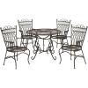 Safavieh Outdoor Collection Thessaly Antique White 5 Piece Patio Set(Rustic Brown)