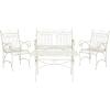 Safavieh PAT5000C Collection Leah Victorian Antique Blue 4-Piece Patio Outdoor Set(Antique White)