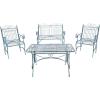 Safavieh PAT5000C Collection Leah Victorian Antique Blue 4-Piece Patio Outdoor Set(Mossy Blue)