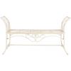 Safavieh PAT5016A Collection Arona Antique White Wrought Iron 51″ Outdoor Garden Bench(Distressed White)
