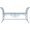 Safavieh PAT5016A Collection Arona Antique White Wrought Iron 51″ Outdoor Garden Bench(Mossy Blue)