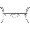 Safavieh PAT5016A Collection Arona Antique White Wrought Iron 51″ Outdoor Garden Bench(Rustic Brown)