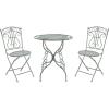 Safavieh PAT5028A Outdoor Collection Semly Pearl White 3-Piece Bistro Set(Antique Dark Green)