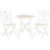 Safavieh PAT5028A Outdoor Collection Semly Pearl White 3-Piece Bistro Set(Pearl White)