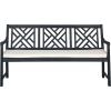 Safavieh PAT6738A Outdoor Collection Bradbury 3 Seat Bench(Dark Slate Gray / Beige)