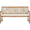 Safavieh PAT6738A Outdoor Collection Bradbury 3 Seat Bench(Natural / Beige)