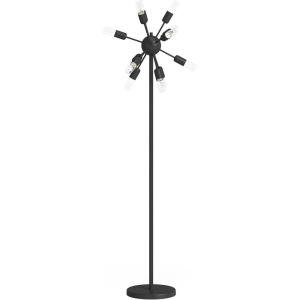 SAFAVIEH Lighting Collection Urban Retro Mid-Century Modern Industrial Sputnik Black 68-inch 12-light Living Room Bedroom Home Office Standing Floor Lamp (LED Edison Bulbs Included)