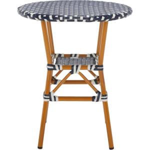 SAFAVIEH Outdoor Collection California Navy/White Bistro Table (Fully Assembled)