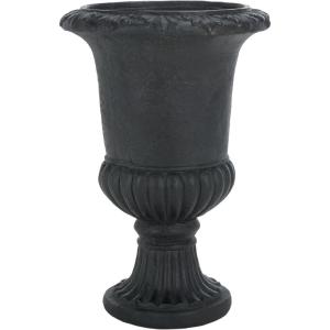 SAFAVIEH Outdoor Collection Paul Traditional Brown Planter (Fully Assembled)(Black)