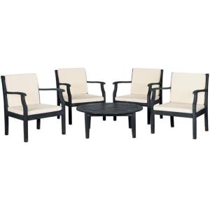 SAFAVIEH Outdoor Living Collection Anaheim 5-Piece Outdoor Living Set(Dark Slate Gray)