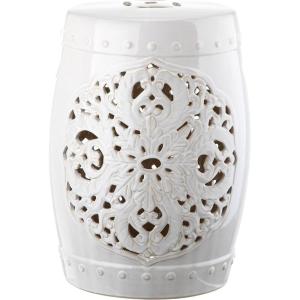 Safavieh Flora Glazed Ceramic Decorative Garden Stool, Cream(Antique White)