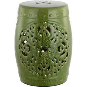 Safavieh Flora Glazed Ceramic Decorative Garden Stool, Cream(Spring Green)