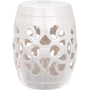 Safavieh Imperial Vine Ceramic Decorative Garden Stool, Light Blue(Antique White)