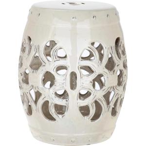 Safavieh Imperial Vine Ceramic Decorative Garden Stool, Light Blue(Cream)