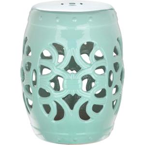 Safavieh Imperial Vine Ceramic Decorative Garden Stool, Light Blue(Light Blue)