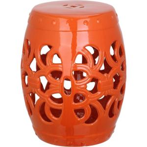 Safavieh Imperial Vine Ceramic Decorative Garden Stool, Light Blue(Orange)