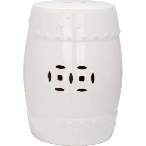 Safavieh Modern Ming Ceramic Decorative Garden Stool, Light Aqua(Cream)