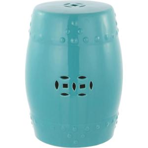 Safavieh Modern Ming Ceramic Decorative Garden Stool, Light Aqua(Light Aqua)