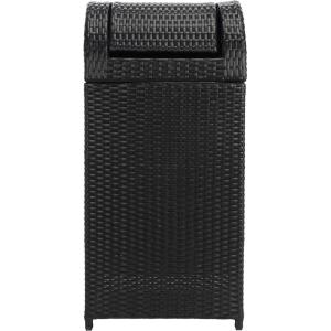 Safavieh Outdoor Collection Serapis Grey Wicker Trash Bin(Black)